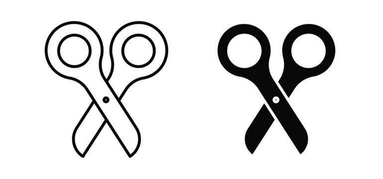 Scissors icon editable stroke outline vectors. EPS10