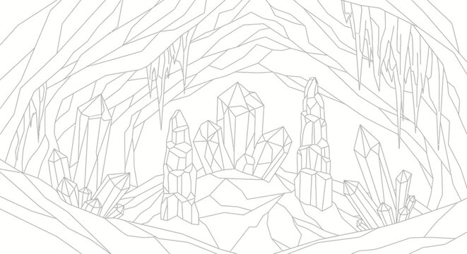Crystals in a cave formation.