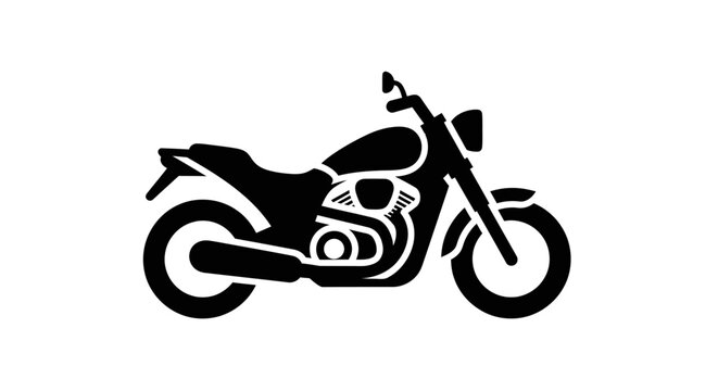 Motorcycle silhouette in black color.