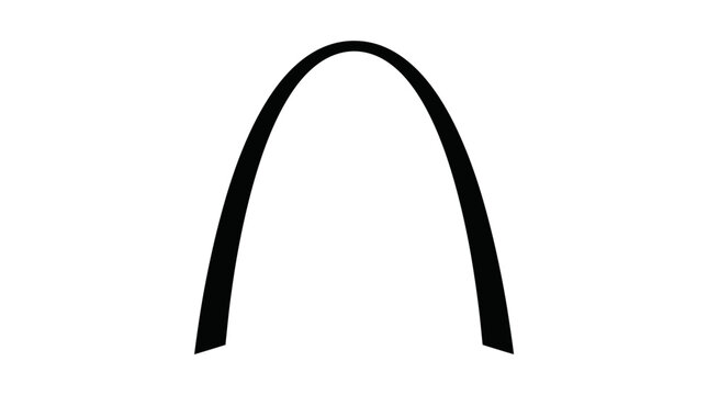 Gateway Arch silhouette vector for architecture, engineering, tourism, heritage, culture, branding, iconic landmark, and creative design projects worldwide