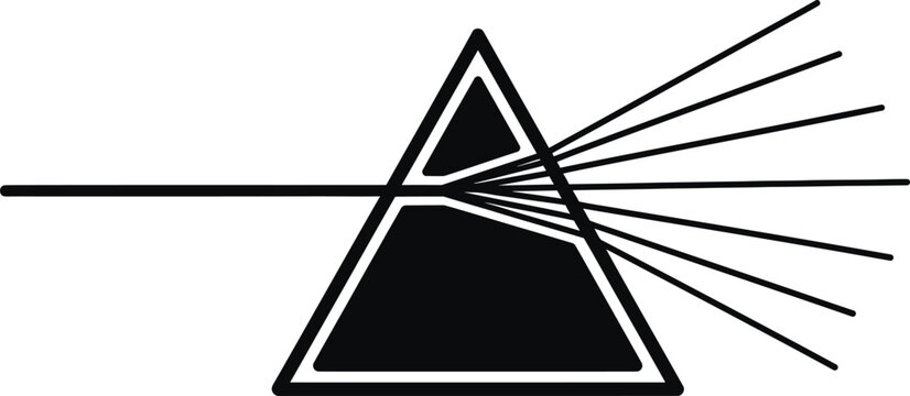Refraction of light through a triangular prism a scientific illustration