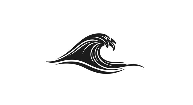 Wave, ocean wave, black wave icon, surfing wave, vector wave