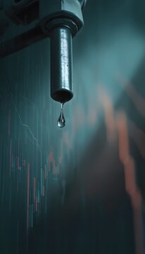 Fuel Drop Reflects Economic Downturn Moody Image of Market Volatility and Industrial Decline