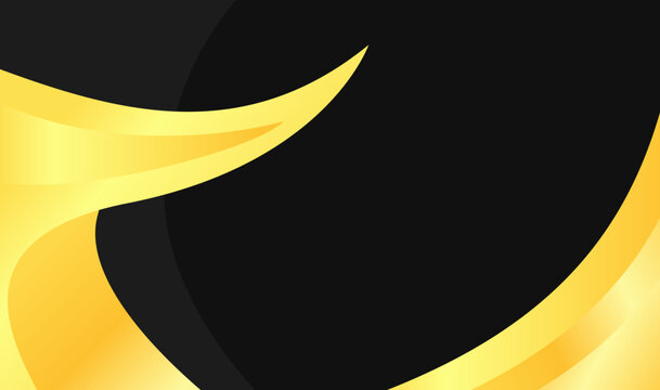 Golden curves flow against a deep black background. Elegant motion suggests luxury and sophistication. Ideal for luxurious design, branding, or premium presentations.