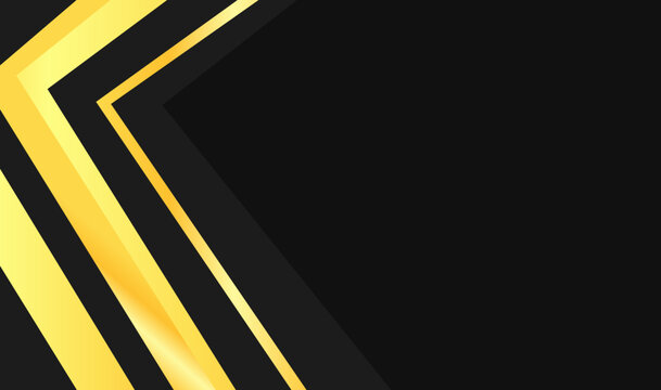 Bold golden arrows cut diagonally across a deep black background. Dynamic lines suggest motion, energy, and forward momentum. Ideal for presentations, advertisements, or design templates.