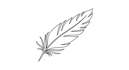 Obraz premium Feather, Quill, Bird Feather Illustration, Vector Feather Icon, Black and White Feather Design