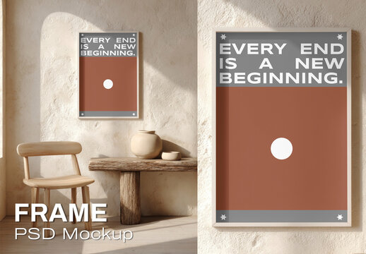 Minimalist Frame Mockup Design PSD