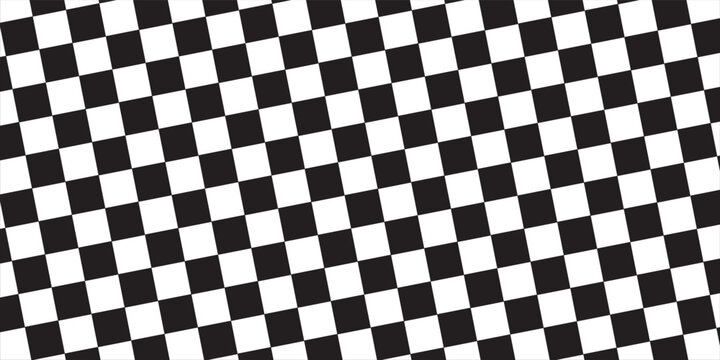 Black and white checkered pattern . Chess pattern . Black and white square background . Checkered wallpaper . Vector illustration