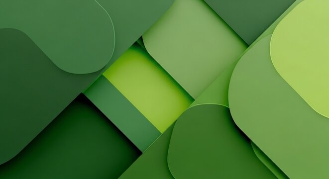 Abstract green shapes background