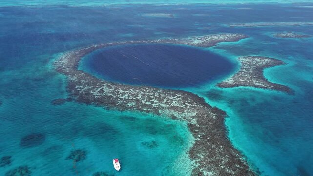 Belize Blue Hole, Drone Aerial