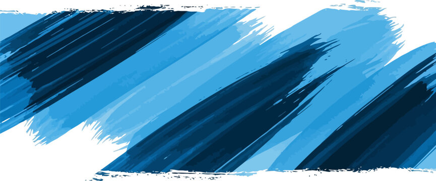Dynamic diagonal blue brush stroke