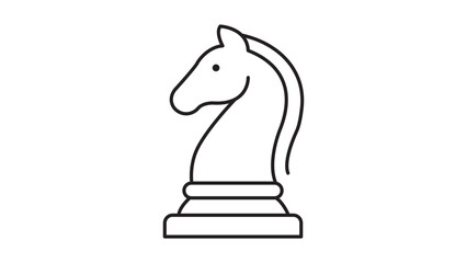 Chess Knight Vector Icon with Editable Stroke, Minimalist Black Line Illustration Representing Business Strategy, Leadership, and Success, Scalable Graphic for Professional Design Projects. © MuhammadHussnain