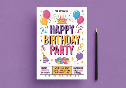 Birthday Celebration Flyer Template