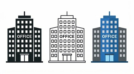 Fototapeta premium Modern office buildings representing corporate structures and business environments