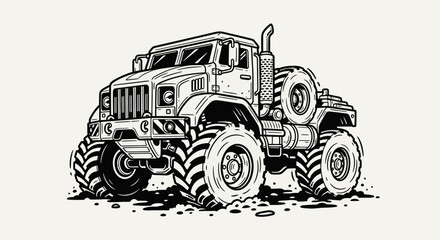 Monster truck illustration © EBODA