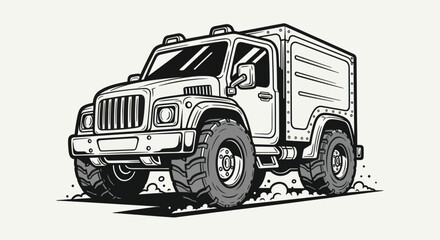 Off road truck illustration on white background © EBODA