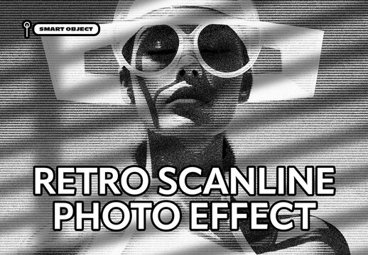 Retro Scanline Photo Effect Template