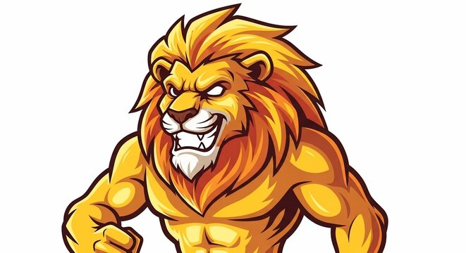 Cartoon lion mascot illustration