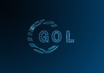 GOL low poly letter logo vector design. GOL lower poly logo design. GOL unique low poly logo design. © Ferdousi
