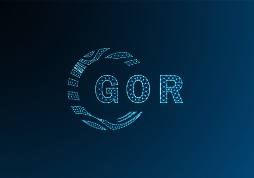 GOR low poly letter logo vector design. GOR lower poly logo design. GOR unique low poly logo design.