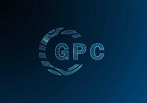 GPC low poly letter logo vector design. GPC lower poly logo design. GPC unique low poly logo design.