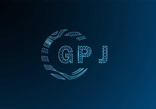 GPJ low poly letter logo vector design. GPJ lower poly logo design. GPJ unique low poly logo design.