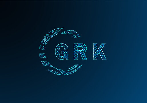 GRK low poly letter logo vector design. GRK lower poly logo design. GRK unique low poly logo design.