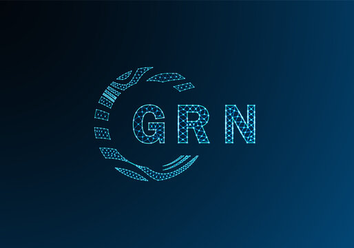 GRN low poly letter logo vector design. GRN lower poly logo design. GRN unique low poly logo design.