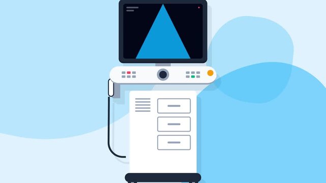 Medical Ultrasound Machine Illustration Flat Vector Icon Diagnostic Imaging Device for Healthcare and Science Concepts