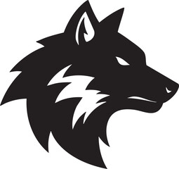 Obraz premium Black wolf head silhouette