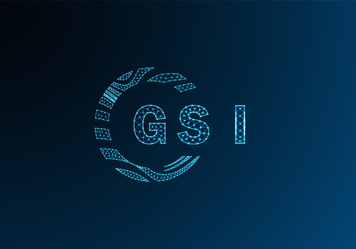 GSI low poly letter logo vector design. GSI lower poly logo design. GSI unique low poly logo design.