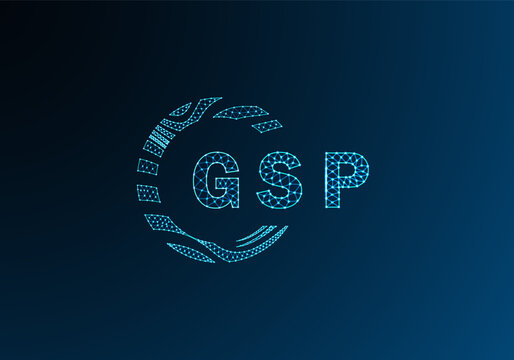 GSP low poly letter logo vector design. GSP lower poly logo design. GSP unique low poly logo design.