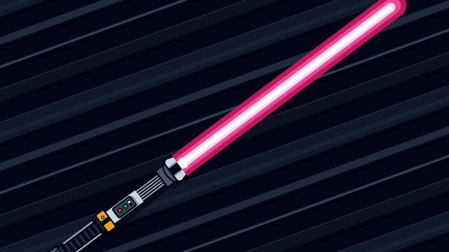 Futuristic Laser Sword Energy Weapon with Red Glowing Beam on Dark Abstract Background Minimalist Vector Illustration