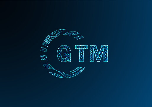 GTM low poly letter logo vector design. GTM lower poly logo design. GTM unique low poly logo design.