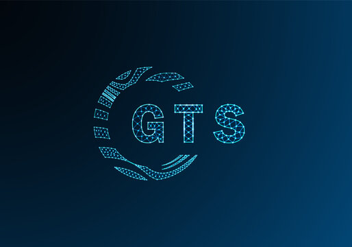GTS low poly letter logo vector design. GTS lower poly logo design. GTS unique low poly logo design.