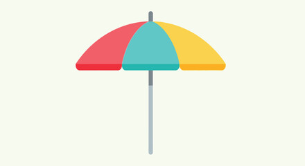 Obraz premium beach umbrella with colorful panels on light background