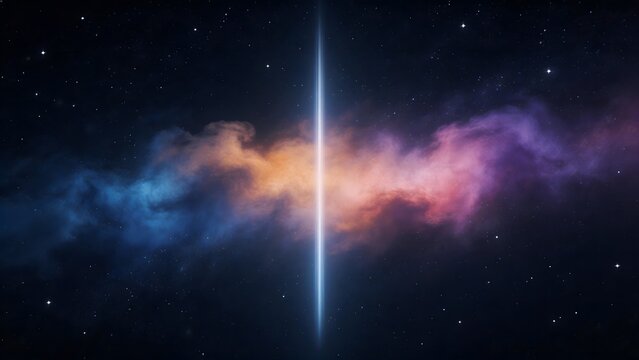 Cosmic nebula with starlight