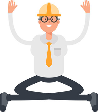 Architect Character Sitting Illustration
