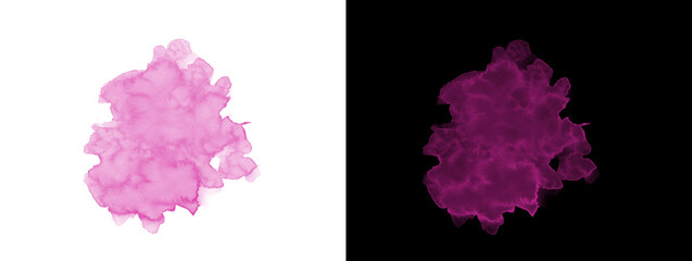 Naklejka premium Cloudy Magenta Watercolor Splash Abstract Ink Texture Dual Background