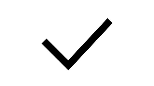Check mark icon for confirming actions, approvals, or task completions. Perfect for apps, dashboards, and websites using sharp isolated on Animation Video