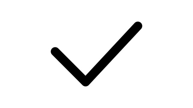 Check mark icon for confirming actions, approvals, or task completions. Perfect for apps, dashboards, and websites using sharp isolated on Animation Video