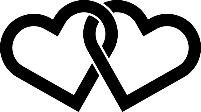 illustration of Interlocking Hearts vector outline