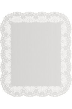 Elegant paper lace frame in white beige tones with embossed texture and high detail. Ideal for wedding designs, collages, scrapbooking and print.