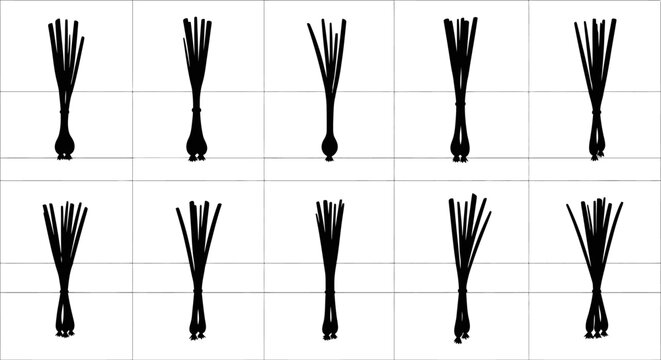 Black cable ties in grid pattern on white background for organization and management