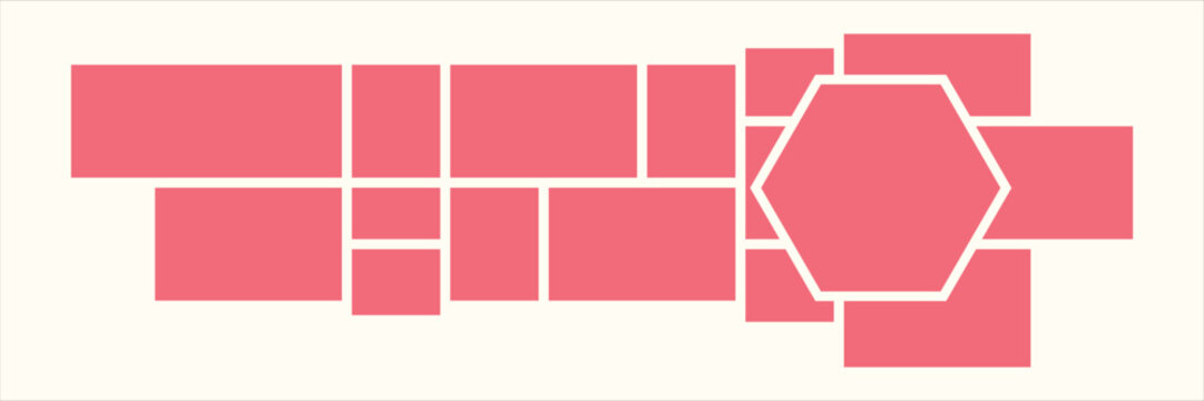 Vector collage frames for photo. eps10 vector illustrator. Vector photo frame mockup on Off-white background.
