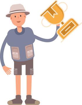 Tourist Character Holding Space Gun
