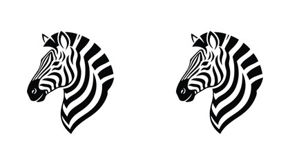 Zebra head profile portrait minimalist vector design © Chris