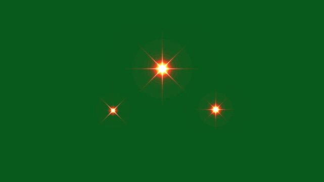 4k Twinkle light stars sparkling, vector glowing star light effect doodle style on green screen chroma Key, flat vector blinking shining light twinkling shine twinkle magic looping animation