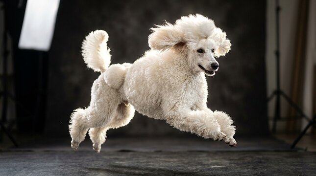 Standard Poodle White Face Portrait Fluffy Show Cut Curly Texture Hasselblad X2D 100C 90Mm F/2.5 Xcd 1/400S Iso 64 Controlled Studio Harsh Afternoon Sun Rim-Lighting Fur From Behind