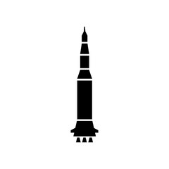 Black silhouette of a rocket ship. © AeRo Badger